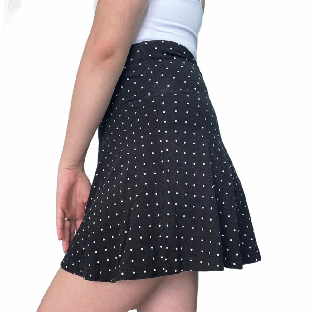 Black White Polka Dot Skater Skirt FB17